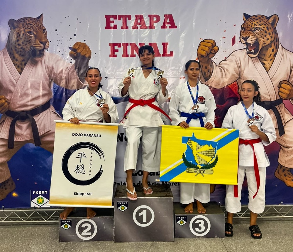 Nicolly Brun brilha com ouro duplo no karatê estadual