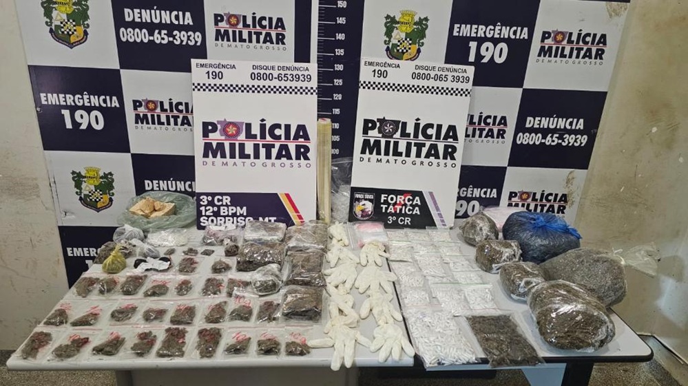Força Tática prende três por tráfico e apreende drogas em Sorriso